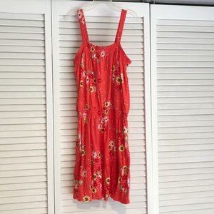 Orange flower patterned dress